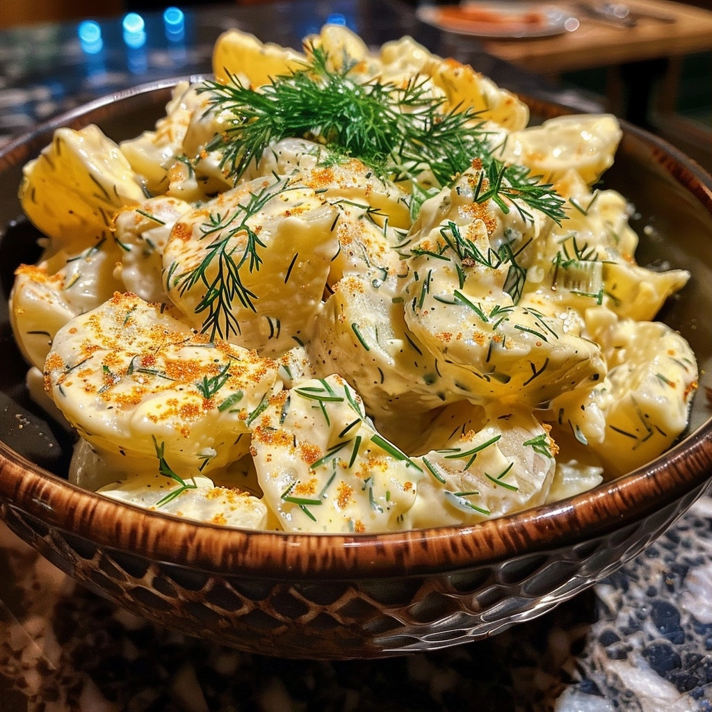 Creamy Dill Potato Salad with Herbs and Spices