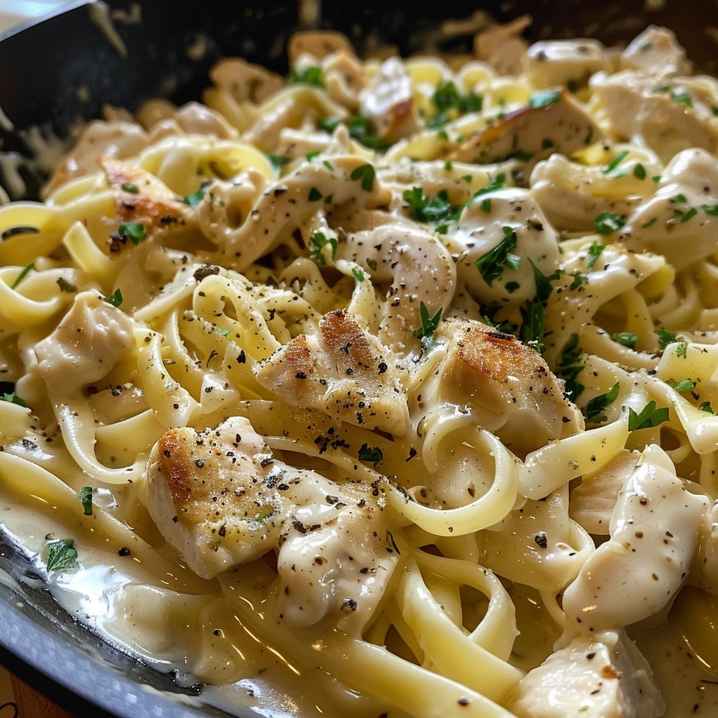 Homemade Chicken Alfredo Sauce with Creamy Garlic Flavor
