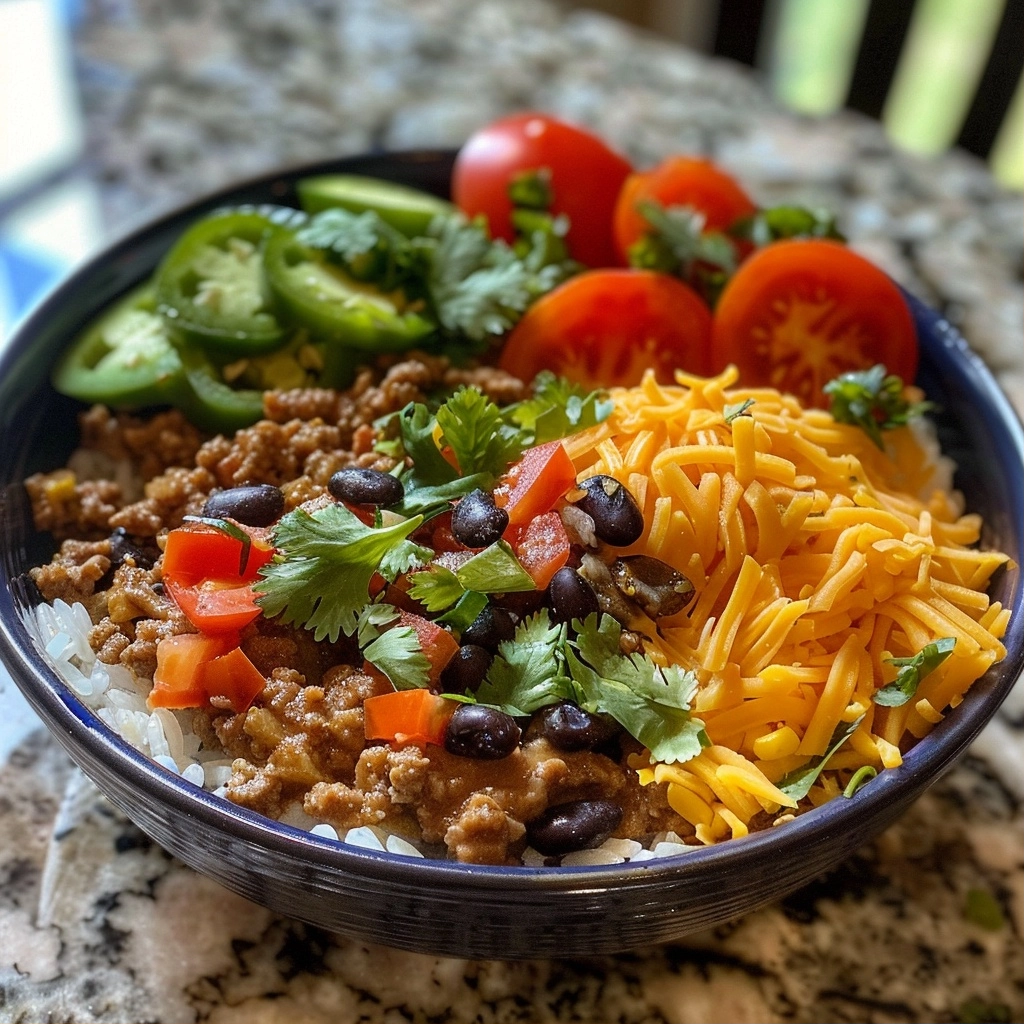 Ground Beef Taco Rice Bowl Recipe: A Flavorful Fusion of Classics