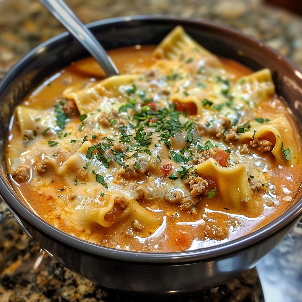 Easy Creamy Lasagna Soup
