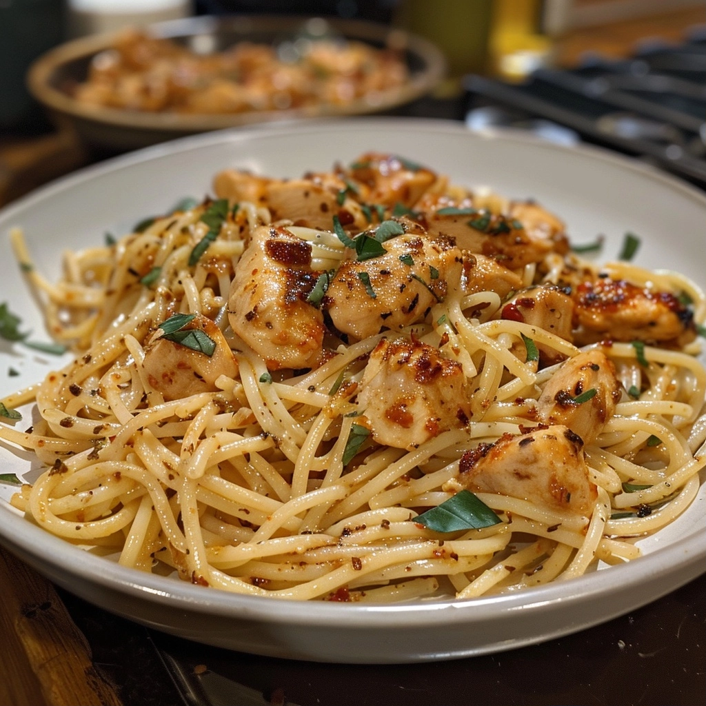 Garlic Butter Chicken Pasta with Parmesan