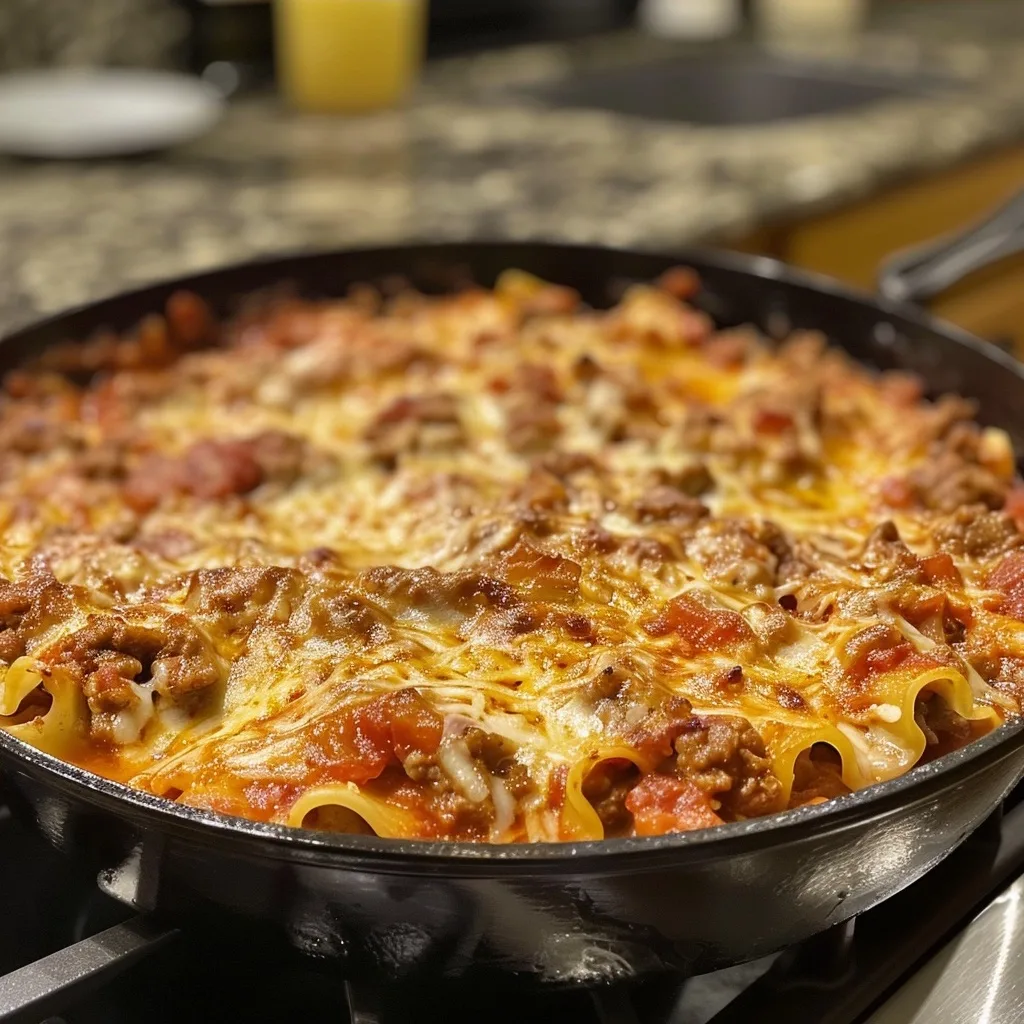 Easy Stovetop Lasagna Skillet with No Bakes